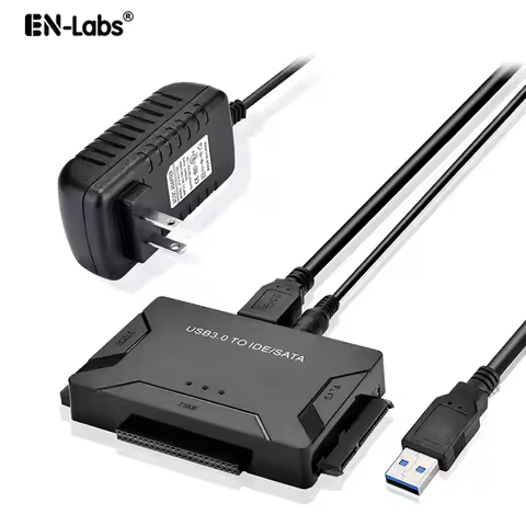 USB SATA IDE Adapter w/ 12V2A Power Cable,2.5 3.5 IDE / SATA HDD to USB 3.0 Converter,2.5 SSD / IDE 
