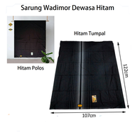 BiVi Store Sarung Pria Dewasa WADIMOR motif Hitam Polos Tumpal / Sarung Tenun Laki Laki Wadimor