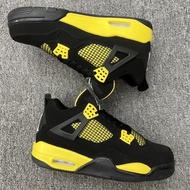 Air  4 Retro "Thunder" Thunder AJ4 Black Yellow  Basketball Shoes