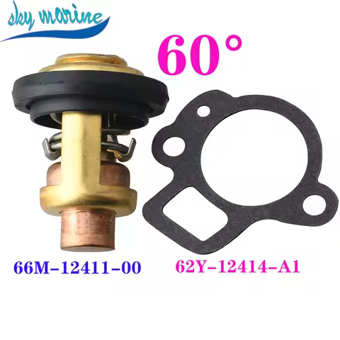 Thermostat 66M-12411-00 6G8-12411 and Gasket 62Y-12411-A1 for YAMAHA 4 stroke 2.5HP 4HP 8HP 15HP 30H