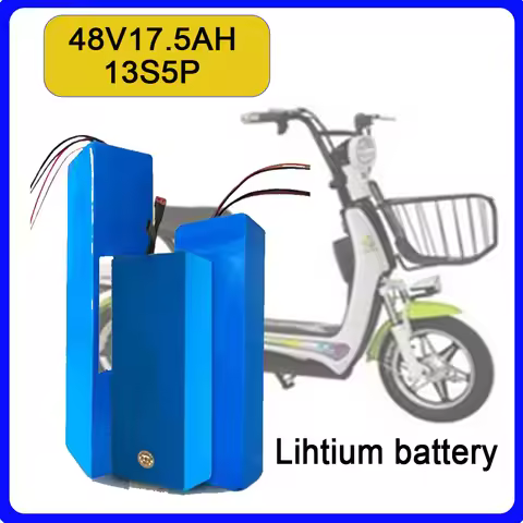Battery pack 18650 suitable for 500-1000W motor, 13S5P 48V 17.5Ah rechargeable lithium battery, inte