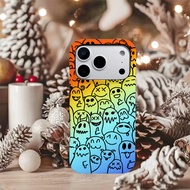 Colorful Ghosts Stylish printed 2-in-1 phone case Works with iPhone17 Pro Max/17 Pro/17 air/17/16 Pr