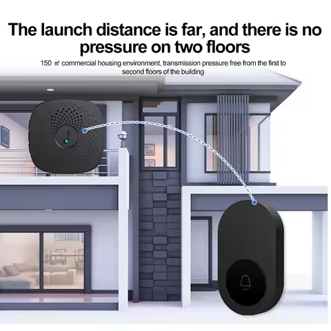 Intelligent Wireless Doorbell Welcome Chime Mini Home Door Bell USB Receiver 38 Songs Melodies Sound