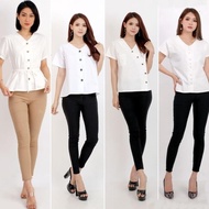 Ready || Baju Atasan Kemeja Kantor Polos Basic Putih Wanita Baju Kerja