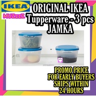 [READY STOCK] IKEA Food container, transparent white, dark blue 1.2 litre, JAMKA