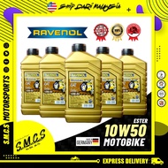 RAVENOL 10W50 Motobike 4T Ester 1L [𝟭𝟬𝟬％ 𝗢𝗥𝗜𝗚𝗜𝗡𝗔𝗟] Ravenol (Motorbike Engine Oil)