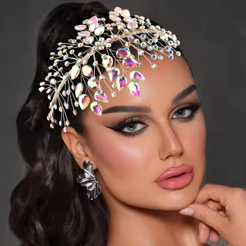DZ261 Bridal Headband Handmade Rhinestone Headdress Wedding Headpiece Hair Accessories Woman Headwea
