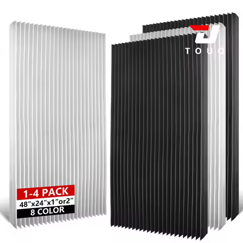 TOUO Wedge Acoustic Foam 47.2"x23.6" 1-4Pack Soundproof Wall Panels Noise Dampening for Studio Offic