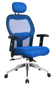 Syllere - 人體工學升降扶手網布轉椅電腦椅辦公椅顔色 蓝色