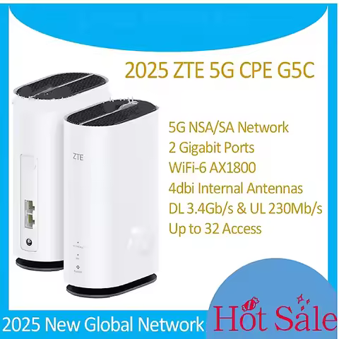 ZTE 5th Generation 5G Indoor FWA CPE G5C WiFi 6 AX1800 Wireless Router Gigabit Port 5G NSA SA 4G LTE