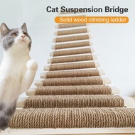 Pet climbing ladder cat step skybridge solid wood ladder DIY cat toys