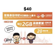 中國聯通 Sim卡 韓國 內地澳門 星馬泰 上網卡