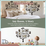 EBINLMY Photo Frame Wall Sticker, 8 Frames 46.1x46.9 in Wall Sticker, Picture Frame Collage Black Fa