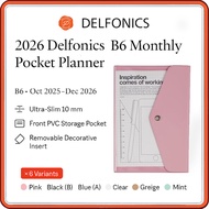 Delfonics 2026 B6 Monthly Pocket Planner (Oct 2025-Dec 2026) – Ultra-Slim PVC Cover Diary, Japanese 