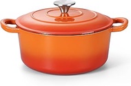 Herogo 3 QT Enameled Dutch Oven Pot with Lid Orange