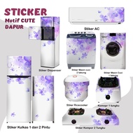 UNGU MESIN MATA Sticker Sticker Fridge Stove Washing Machine 1 2 Door Eye Tube Rice Cooker Dispenser Ac Cute Purple pink Decoration