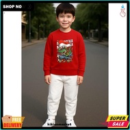 MERAH Again Nih Anomali Bombardino Crocodilo Boys' Suit Sweater and Jogger Hut Ri 80 Suit 17 August 