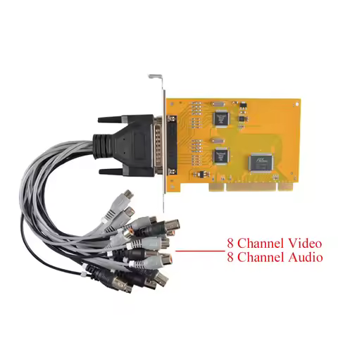 8 Channel Video Card Acquisition Card For Analog Monitoring Win XP 7 BNC PCI PAL NTSC 960H D1 Video 