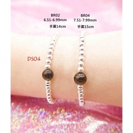 [DS04] Czech Meteorite Designer Special Bracelet 6mm+925 Silver Jewelry Hand Circumference 14cm