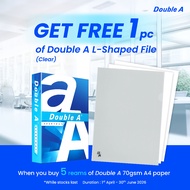 Kertas A4 Double A 70gsm (1 kotak/5 rim) - Percuma 1x L Fail
