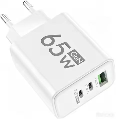 PD65W USB PD Phone Charger with Retractable Cable EU Plug Power Portable Adapter For Xiaomi Samsung 