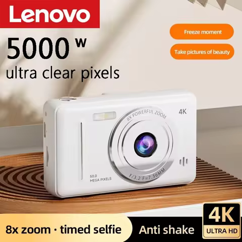 Lenovo 4k Digital Camera Retro CCD 50 Million Pixels Auto Focus Entry-level Camera Dual Camera Flash