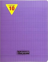 Calligraphe 18107Cpack 10 Stapled Notebook Purple 17 x 22 cm 48 Pages Large Squared White Paper 90 g