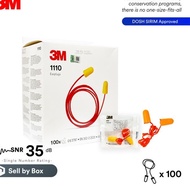 3M™ 1110 Corded Soft Foam Earplugs SNR 35 dB Travel (100 Pairs/Box) - DOSH SIRIM APPROVED