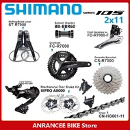 SHIMANO 105 R7000 2x11 Speed Groupset Road Bicycle Disc Brake Set 165/170/172.5/175mm 50-34T 52-36T 