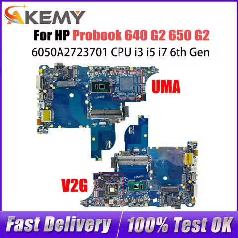6050A2723701 Laptop Motherboard For HP Probook 640 650 G2 Mainboard 840713-601 216-0868030 Core I3 I
