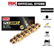 Rk Takasago large displacement bike chain code GB-520-KRO, yellow, O-ring rubber seal, size 520, 120