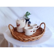 Round and Rectangular Multi-Purpose Rattan Tray - Real photo included - Size: Round D30*H4cm/ Rectan