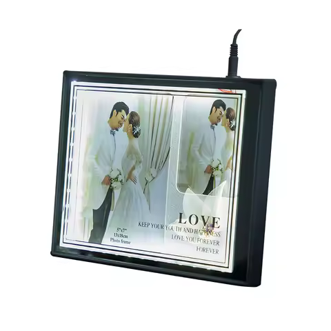 LED Backlit Acrylic Photo Frames 5 x 7 Wedding Photo Frames illuminate your photos and create ambien