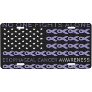 American Flag Fight Esophageal Cancer Awareness Personalized Front Aluminum License Plate Suitable O