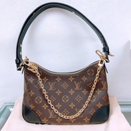 近新 Lv boulogne pm 黑牛角肩背包