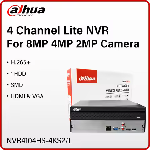 Dahua NVR4104HS-4KS2/L 4/8/16CH 1HDD Video Recorder For 4K 8MP 5MP 4MP Camera Smart Motion Detection