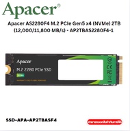 Apacer AS2280F4 M.2 PCIe Gen5 x4 (NVMe) 2TB (12,00011,800 MBs) - AP2TBAS2280F4-1 (5Yrs)