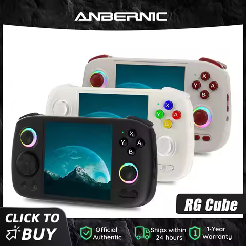 ANBERNIC RG Cube Retro Handheld Game Console 64bit Android 13 Unisoc T820 3.95 Inch IPS Screen Hall 