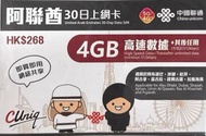 中國聯通 - 阿聯酋/ 杜拜/沙迦【30日 4GB FUP】5G/4G極高速 無限數據卡 上網卡 電話卡 旅行電話咭 Data Sim咭