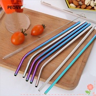 PEONIES Drinking Straw Metal Reusable Washable Straight Bend