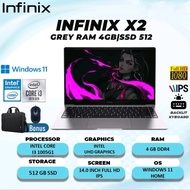 LAPTOP NEW INFINIX INBOOX X2 I3 Gen11 WINDOWS 11 LAYAR 14in FHD IPS 100SRGB SIAP PAKAI GARANSI 2 THN NEW / BARU ORIGINAL X1 2023