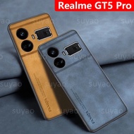 For Realme GT5 Pro GT Phone Case RealmeGT5 Neo5 GT3 GT5Pro Luxury Matte Leather Casing Simple Silicone Shockproof Anti-fingerprint Soft Frame hard Suede Lens Fashion Back Cover