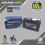 [Installation Provided] AZUMA-GEN AGM DIN80 LN4 Auto Start Stop Car Battery Bateri Kereta BMW Merced