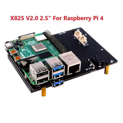 Raspberry Pi X825 V2.0 2.5 Inch SATA HDD/SSD Storage Expansion Board Acrylic Case for Raspberry Pi 4