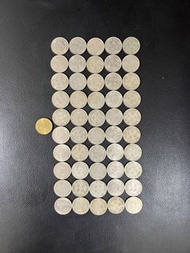 （銀色女頭伍毫50枚）香港硬幣英女王伊利沙伯二世銀色五毫 Government of Hong Kong Queen Elizabeth ll $0.5