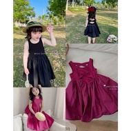 Super pretty black-pink dress with woven straps at the back for girls from 8-28kg annakids