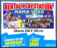 Banner RENTAL PS PLAYSTATION Spanduk RENTAL PS PLAYSTATION 200X100 cm ( Bayar DiTempat )