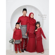 Baju Raya Set Family/Kyrana Maroon/Family Sets/Raya Sedondon/Baju Kurung/ Baju Melayu/Kurung Moden/ 
