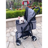 Pet Stroller Dog Cat Teddy Baby Stroller out Small Pet Dog Cart Lightweight Foldable Detachable