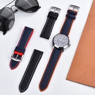 For Longines Water Ghost Series Nylon Rubber Watch Strap 18mm 20mm 22mm 24mm FKM Sailcloth Strap Men